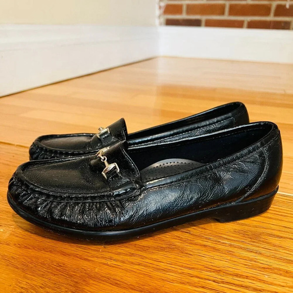SAS Metro Horsebit Loafers Shoes Women's Size 7 Black Patent Leather - Picture 1 of 16